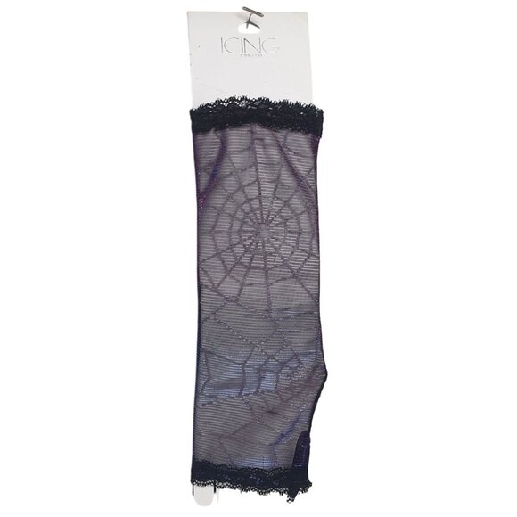 Icing Spider Web Lace Fingerless Gloves Costume Gothic Cobwebb Dress Up NEW - Picture 1 of 6